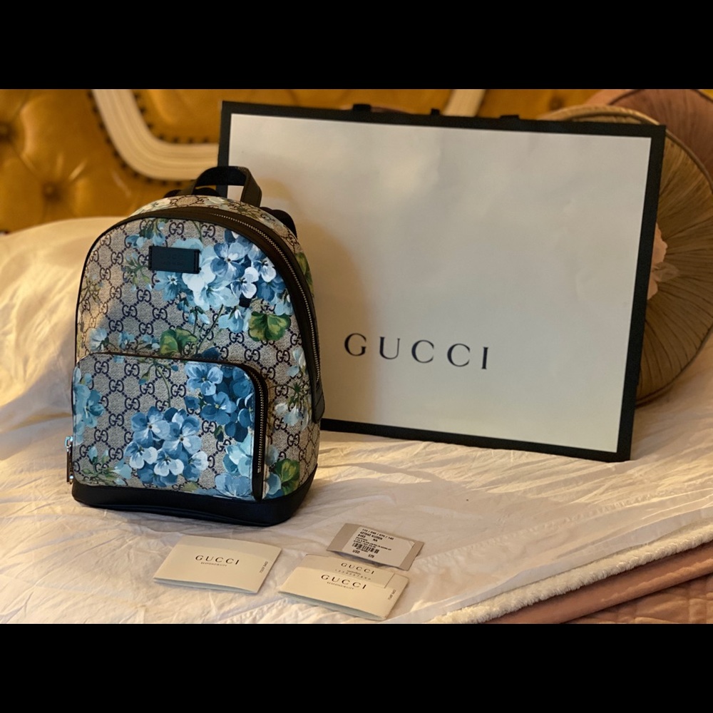 Authentic ‘Blue Blossoms’ Gucci Backpack